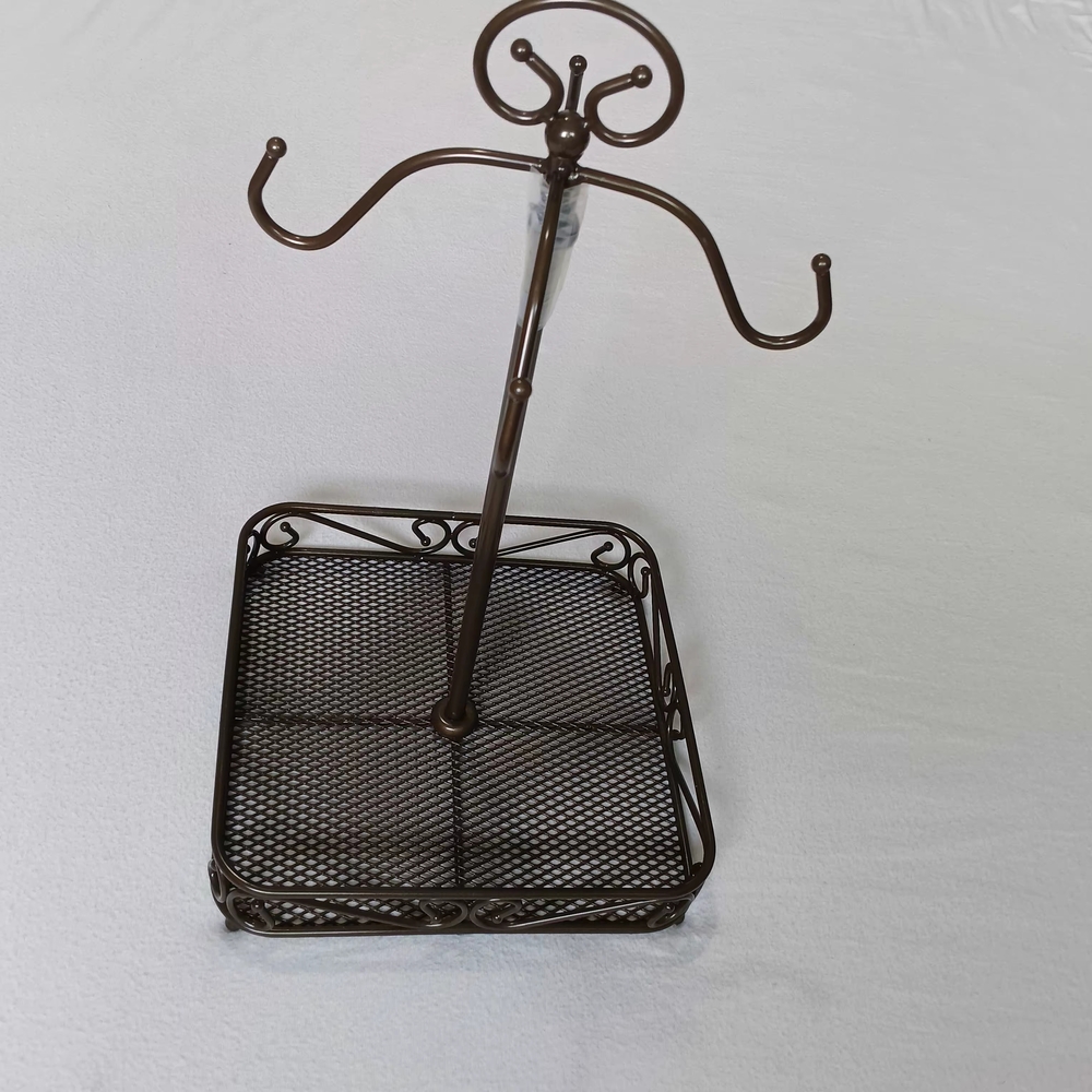 Princess House Meridian Mug Caddy 3233 Dark Metal Coffee Tree Stand Cottagecore